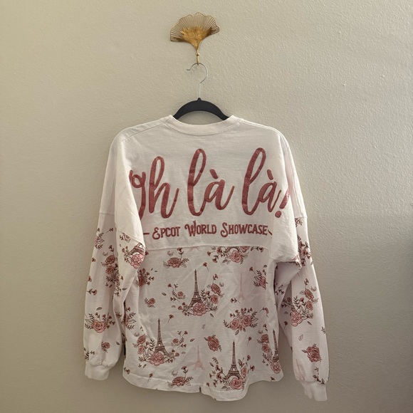 Disney Floral Mickey Mouse Shirt - White and Pink Epcot Paris - Picture 5 of 7